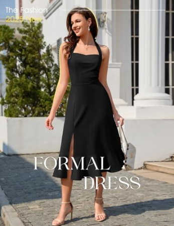 Rochie neagra eleganta de vara, umeri goi, fermoar ascuns pe spate, L [2]