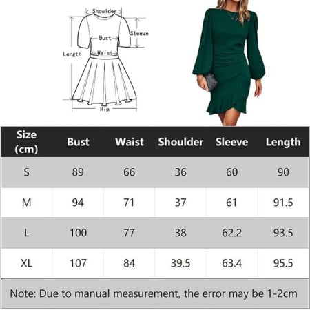 Rochie neagra eleganta, deasupra la genunchi, maneci lungi L [6]