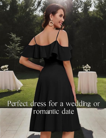 Rochie neagra eleganta, lunga peste genunchi, XL [3]