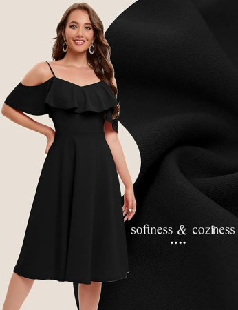 Rochie neagra eleganta, lunga peste genunchi, XL [1]