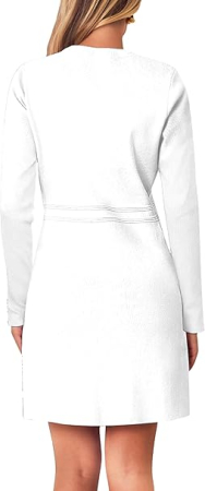 Rochie alba eleganta, mulata pe corp, mâneci lungi, L [3]