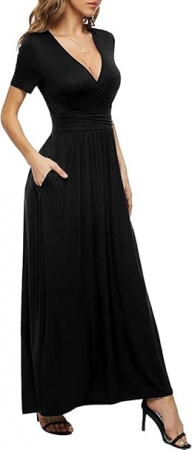 Rochie neagra lunga, lejera, fara maneci, marimea S [3]