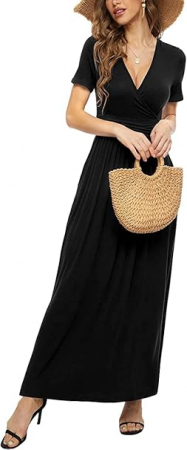 Rochie neagra lunga, lejera, fara maneci, marimea S [2]
