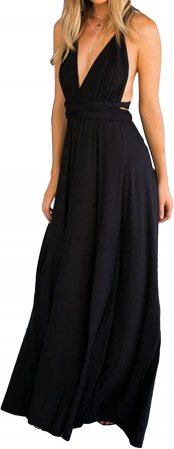 Rochie neagra lunga, versatila, fara maneci, pentru seara, marimea S [1]