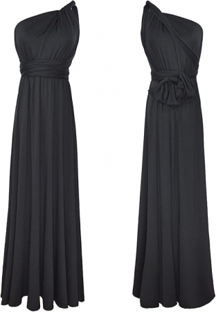 Rochie neagra lunga, versatila, fara maneci, pentru seara, marimea S [3]
