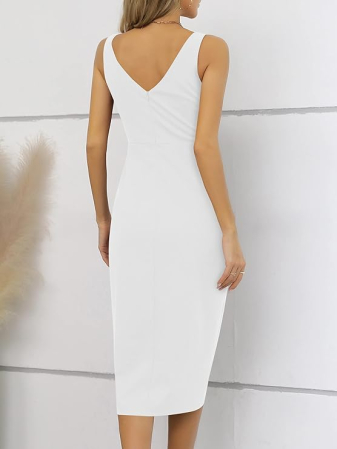 Rochie alba pe corp, eleganta, cu umerii goi, S [1]