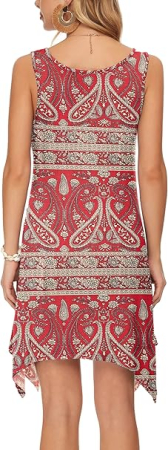 Rochie scurta de plaja cu model rustic, fara maneci, 2XL [4]