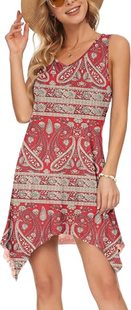 IMBRACAMINTE - Rochie scurta de plaja cu model rustic, fara maneci, M