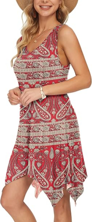 Rochie scurta de plaja cu model rustic, fara maneci, M [1]