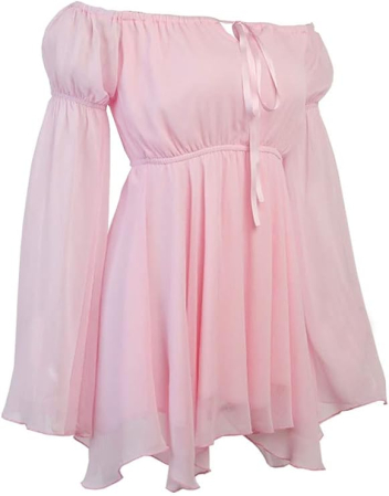 Rochie respirabila din  sifon, cu umeri goi, M [5]