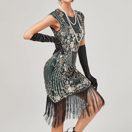 Rochie Elegantă verde Damă din Satin, Fără Bretele, Maxi, XS [4]