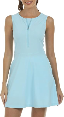 ROCHII - Rochie sport pentru femei, set cu pantaloni scurti, albastru deschis S