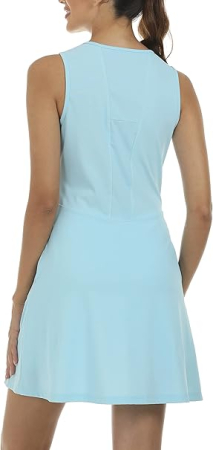 Rochie sport pentru femei, set cu pantaloni scurti, albastru deschis S [2]