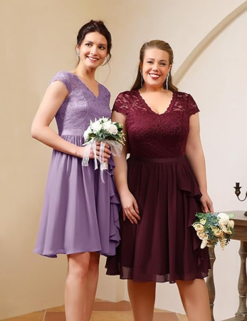 Rochie mov eleganta, pana la genunchi, fara mâneci, 2XL [2]