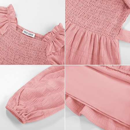 Rochita roz casual medie, tricot croi A pentru fete 8 ani [5]