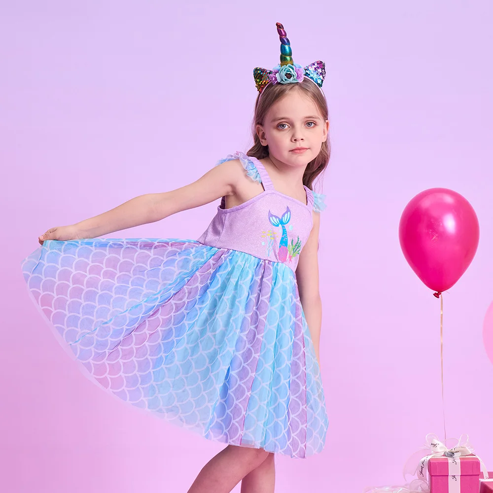 Rochita eleganta, fara mâneci, cu volanase si sirena, 7-8 ani [2]