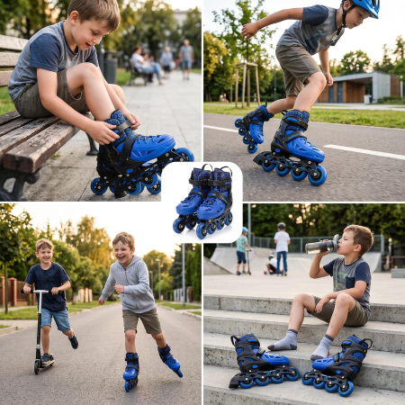 Role Copii Meteor Loky, Reglabile, Roți LED, ABEC-7, Frână Spate, marime 34-37 [1]