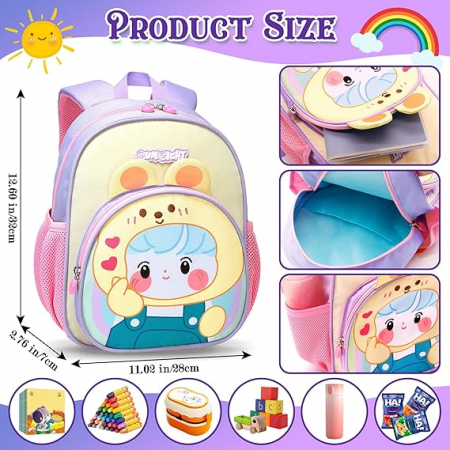 Rucsac mic, ghiozdan pentru copii clasa premergatoare, usor si incapator, multicolor [2]