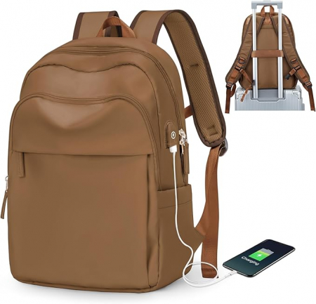 RUCSACURI - Rucsac, ghiozdan scoala, calatorii, fitness cu USB maro