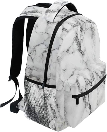 Rucsac alb robust, impermeabil, ghiozdan scoala, calatorii, fitness 40.6 x 29.2 x 20.3 cm [2]