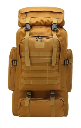 RUCSACURI - Rucsac tactic militar impermeabil 80L, foarte util pentru drumeții, camping și călătorii 30x22x84 cm kaki