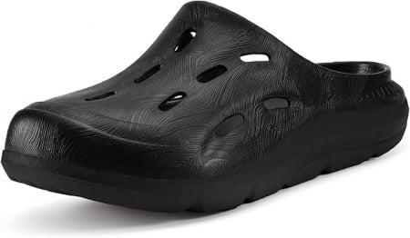 Slapi, papuci barbati - Saboti lejeri cu talpa ortopedica Black, 39/40 EU