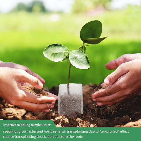 Saci din flee pentru crestere si replantare rasaduri si plante, 200 bucati cu 100 etichete [4]