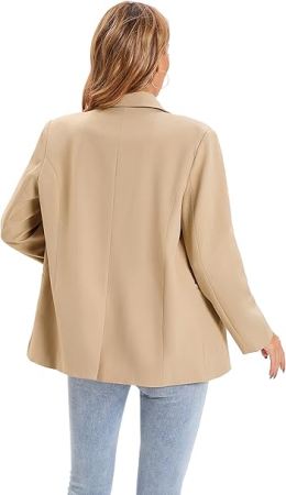 Sacou crem scurt, elegant cu maneci 3/4 si buzunare S [4]