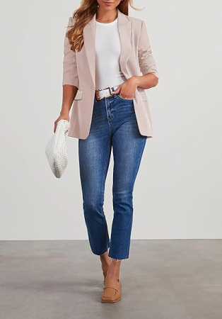 Sacou scurt, elegant cu manec lunga si buzunare Kaki M [3]