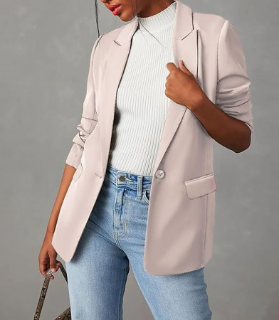 Sacou scurt, elegant cu manec lunga si buzunare Kaki S [1]