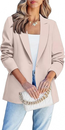 BLUZE FEMEI - Sacou scurt, elegant cu manec lunga si buzunare Kaki S