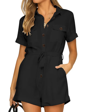 COSTUME 2 PIESE - Salopă elegantă pentru femei, neagră, confortabilă, de vară, scurtă, XS