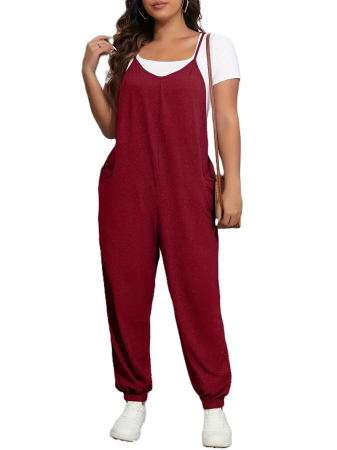 Costume si compleuri dama - Salopeta de vara larga, respirabila, visinie L