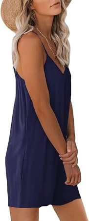 Salopeta de vara, scurta, vaporoasa, fara maneci, albastra M [2]