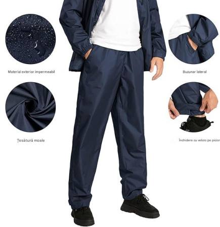 Costum de ploaie pentru barbati, jacheta cu paltaloni, 2XL [3]