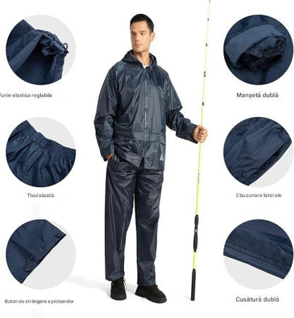 Costum de ploaie pentru barbati, jacheta cu paltaloni, 2XL [2]