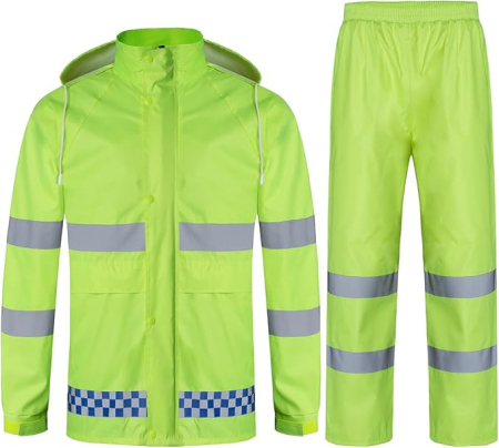 Imbracaminte protectia muncii - Costum de muca impermeabil pentru bărbați, jachetă și pantaloni reflectorizante, rezistente la vânt – Verde XXL