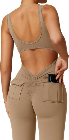 Salopeta lejera elastica pentru femei, ideala pentru sport crem M [2]