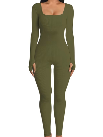 HAINE SOMN - Salopeta elastica pentru femei, ideala pentru sport verde S