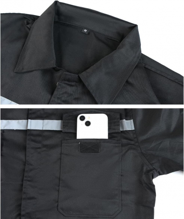 Salopeta completa de munca, mijoc elastic, buzunare, banda reflectorizanta, M [2]