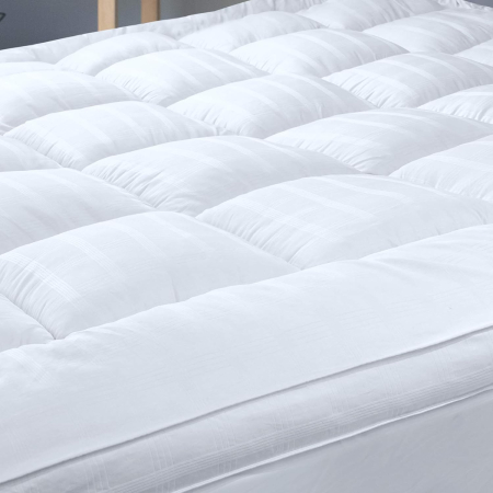 Saltele - Topper Soft saltea cu țesătură 100% bumbac, pentru sprijin și protecție împotriva murdăriei, Alb, 180x200cm