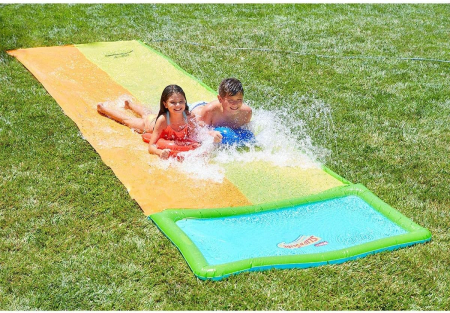 Tobogan Acvatic Dublu Copii 5-12 Ani, 549x145 cm, 2 Plăci Gonflabile, PVC [2]