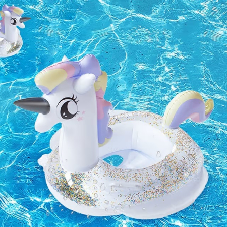 Colaci, ochelari si accesorii inot copii - Colac de inot pentru copii cu unicorn, 75 cm, max 30 kg, varsta 3-6 ani