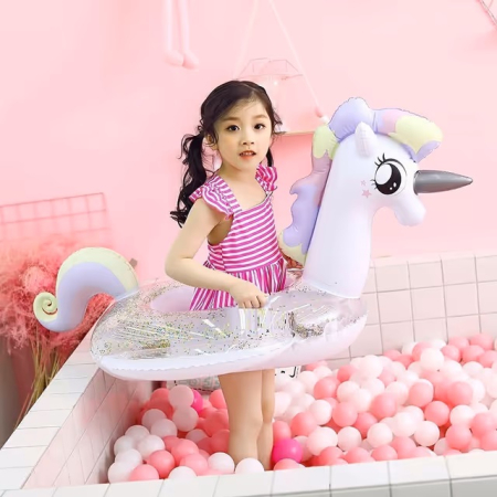 Colac de inot pentru copii cu unicorn, 75 cm, max 30 kg, varsta 3-6 ani [3]
