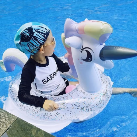 Colac de inot pentru copii cu unicorn, 75 cm, max 30 kg, varsta 3-6 ani [4]