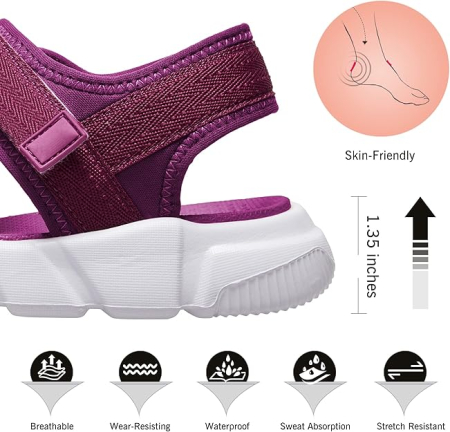 Sandale lejere de drumetii si aer liber pentru femei, mov/alb marimea 37 [4]