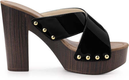 Sandele platforma elegante, cu toc gros, negre, marimea 40 [5]