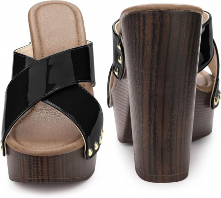 Sandele platforma elegante, cu toc gros, negre, marimea 40 [1]