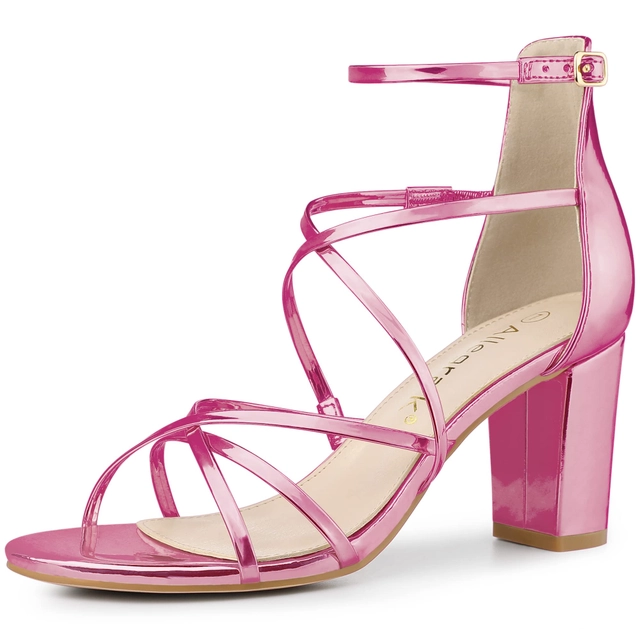 SANDALE - Sandele platforma elegante, cu toc gros, Roz, marimea 39