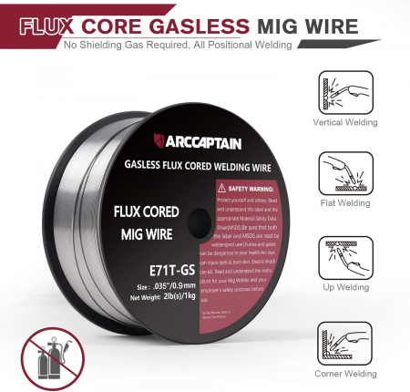 Sarma de sudura 0.9mm, pentru MIG-MAG fara gaz protector, 2 role x 1kg [1]